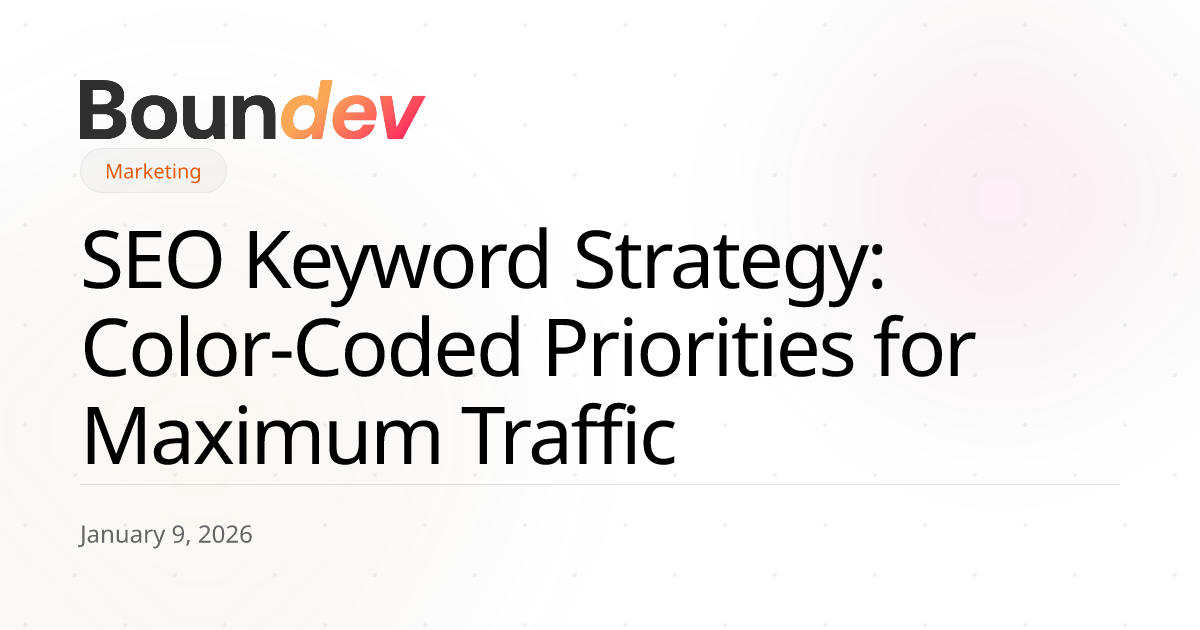SEO Keyword Strategy: Color-Coded Priorities for Maximum Traffic
